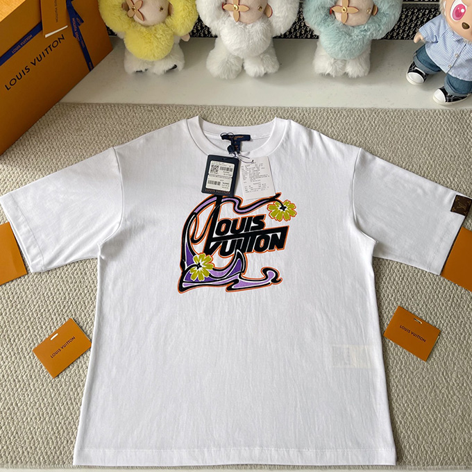 lv louis vuitton art nouveau logo t-shirt